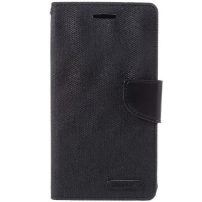 Samsung Galaxy J7 (J700) Mercury atvērams melns maciņš (maks) / Vacins.lv