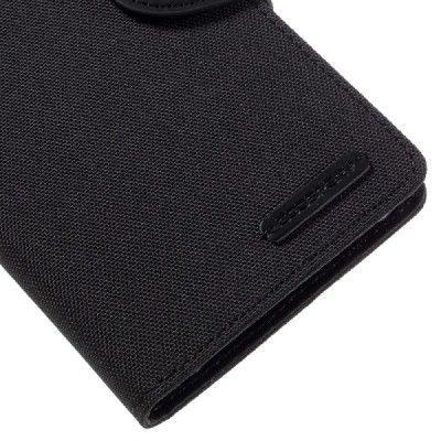 Samsung Galaxy J7 (J700) Mercury atvērams melns maciņš (maks) / Vacins.lv