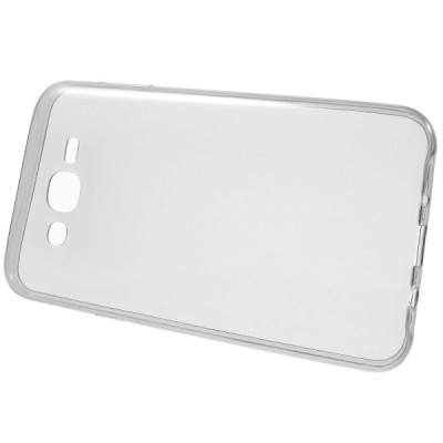 Samsung Galaxy J7 (J700) dzidrs (caurspīdīgs) cieta silikona TPU pasaulē planākais pelēks apvalks / Vacins.lv