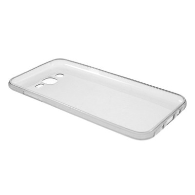 Samsung Galaxy J7 (J700) dzidrs (caurspīdīgs) cieta silikona TPU pasaulē planākais pelēks apvalks / Vacins.lv