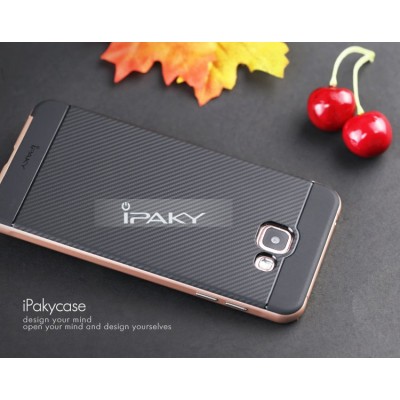 Samsung Galaxy A7 2016 (A710) „IPAKY“ kieto silikono TPU juodas (rožiniais apvadais) dėklas - nugarėlė / Priedai.lt