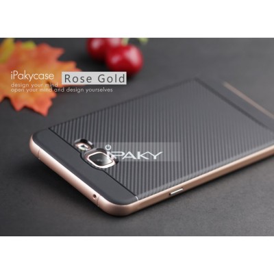 Samsung Galaxy A7 2016 (A710) „IPAKY“ kieto silikono TPU juodas (rožiniais apvadais) dėklas - nugarėlė / Priedai.lt