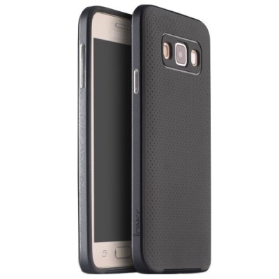 Samsung Galaxy A3 (A300) „IPAKY“ kieto silikono TPU juodas (pilkais apvadais) dėklas - nugarėlė / Priedai.lt