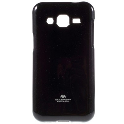 Samsung Galaxy J2 (J200) Mercury melns cieta silikona (TPU) apvalks / vacins.lv