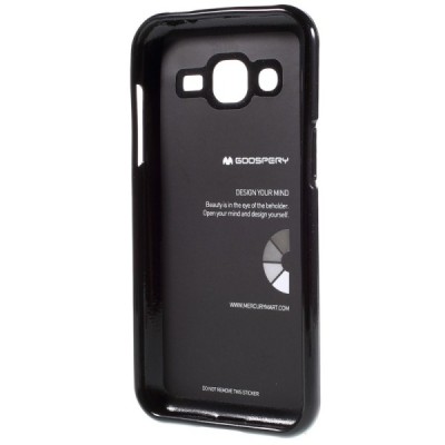 Samsung Galaxy J2 (J200) Mercury melns cieta silikona (TPU) apvalks / vacins.lv
