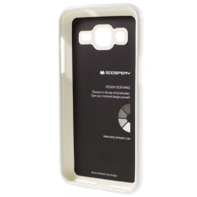 Samsung Galaxy J2 (J200) Mercury balts cieta silikona (TPU) apvalks / vacins.lv