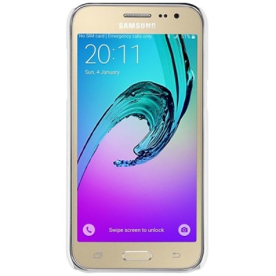 Samsung Galaxy J2 (J200) Nillkin Frosted Shield balts plastmasas apvalks + ekrāna aizsargplēve / Vacins.lv