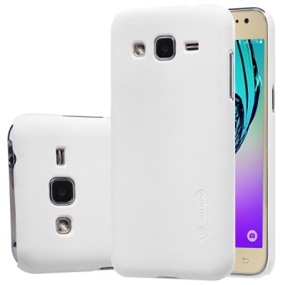 Samsung Galaxy J2 (J200) Nillkin Frosted Shield balts plastmasas apvalks + ekrāna aizsargplēve / Vacins.lv