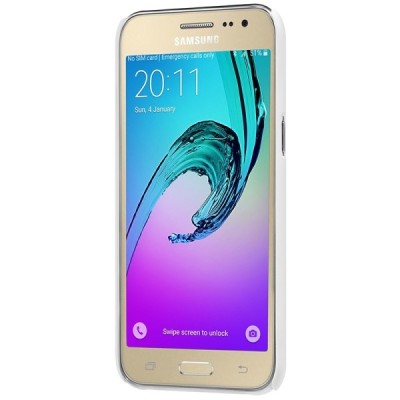 Samsung Galaxy J2 (J200) Nillkin Frosted Shield balts plastmasas apvalks + ekrāna aizsargplēve / Vacins.lv