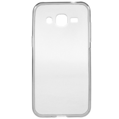 Samsung Galaxy J2 (J200) dzidrs (caurspīdīgs) cieta silikona TPU pasaulē planākais pelēks apvalks / Vacins.lv
