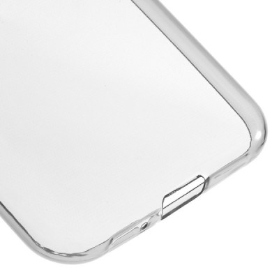 Samsung Galaxy J2 (J200) skaidrus (permatomas) kieto silikono TPU ploniausias pasaulyje pilkas dėklas / Priedai.lt