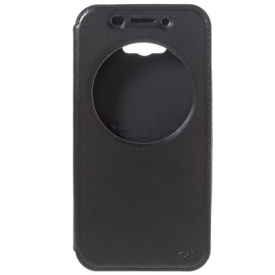 Asus Zenfone Max (ZC550KL) melns atvēramais Smart Window ādas maciņš / Vacins.lv