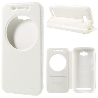 Asus Zenfone Max (ZC550KL) Roar Noble ādas atvēramais balts futrālis / Vacins.lv