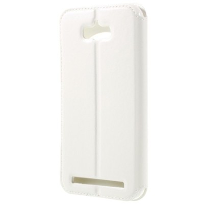 Asus Zenfone Max (ZC550KL) Roar Noble ādas atvēramais balts futrālis / Vacins.lv