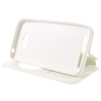 Asus Zenfone Max (ZC550KL) Roar Noble ādas atvēramais balts futrālis / Vacins.lv