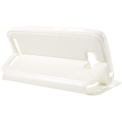 Asus Zenfone Max (ZC550KL) Roar Noble ādas atvēramais balts futrālis / Vacins.lv