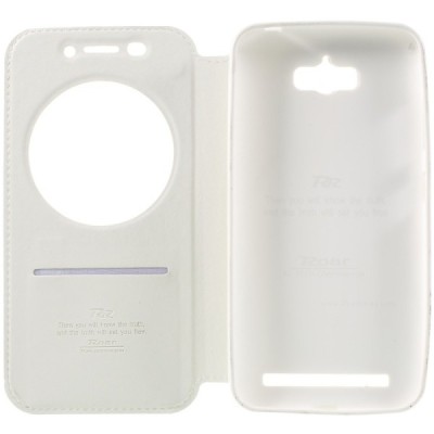 Asus Zenfone Max (ZC550KL) Roar Noble ādas atvēramais balts futrālis / Vacins.lv