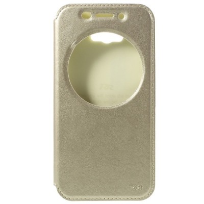 Asus Zenfone Max (ZC550KL) Roar Noble ādas atvēramais zelta futrālis / Vacins.lv