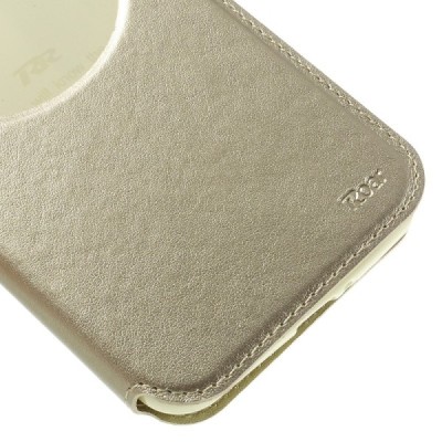 Asus Zenfone Max (ZC550KL) Roar Noble ādas atvēramais zelta futrālis / Vacins.lv