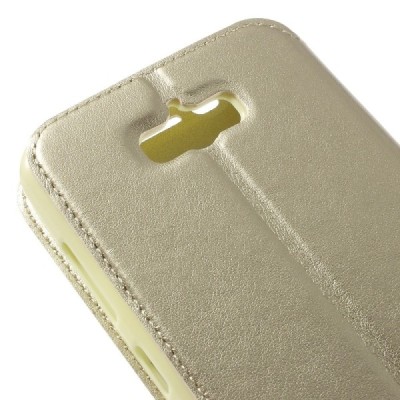 Asus Zenfone Max (ZC550KL) Roar Noble ādas atvēramais zelta futrālis / Vacins.lv