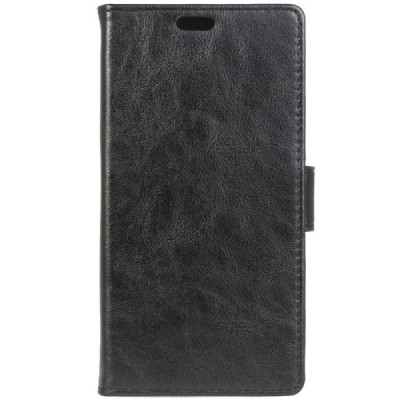 Asus Zenfone Max (ZC550KL) atverčiamas juodas odinis dėklas - piniginė / Priedai.lt