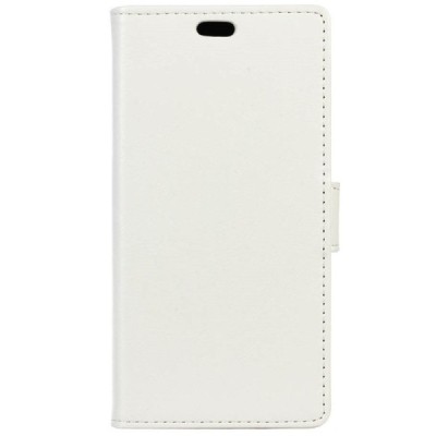 Asus Zenfone Max (ZC550KL) atverčiamas baltas odinis dėklas - piniginė / Priedai.lt