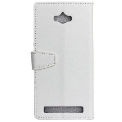 Asus Zenfone Max (ZC550KL) atvēramais ādas balts maciņš (maks) / Vacins.lv