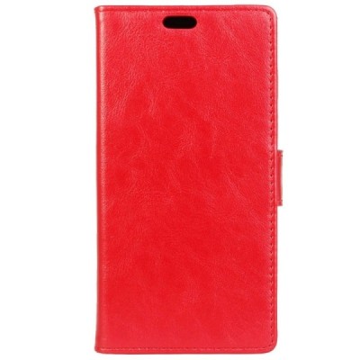 Asus Zenfone Max (ZC550KL) atvēramais ādas sarkans maciņš (maks) / Vacins.lv