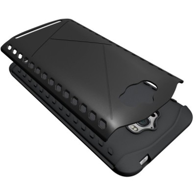 Sustiprintos apsaugos Asus Zenfone Max (ZC550KL) juodas kieto silikono (TPU) ir plastiko dėklas / Priedai.lt