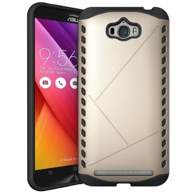 Sustiprintos apsaugos Asus Zenfone Max (ZC550KL) auksinis kieto silikono (TPU) ir plastiko dėklas / Priedai.lt