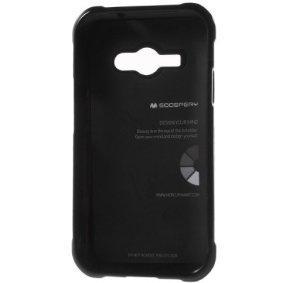 Samsung Galaxy J1 Ace (J110) Mercury melns cieta silikona (TPU) apvalks / vacins.lv