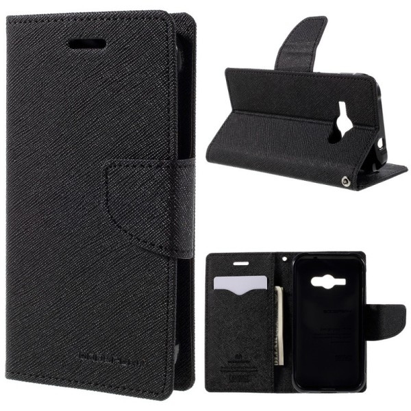 „Mercury“ atvērams maciņš - melns (Galaxy J1 Ace)