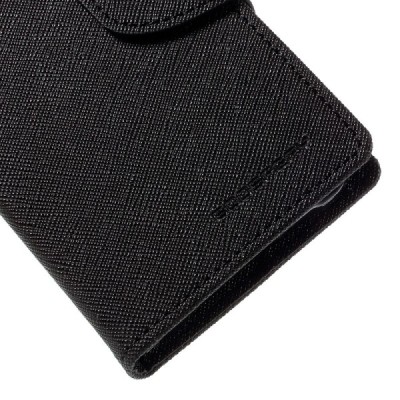 Samsung Galaxy J1 Ace (J110) Mercury atvērams melns maciņš (maks) / Vacins.lv