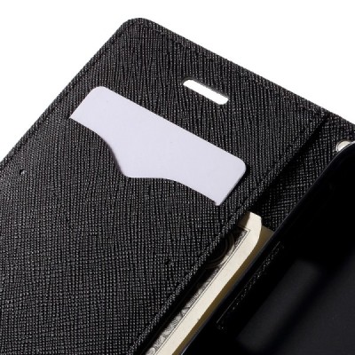 Samsung Galaxy J1 Ace (J110) Mercury atvērams melns maciņš (maks) / Vacins.lv