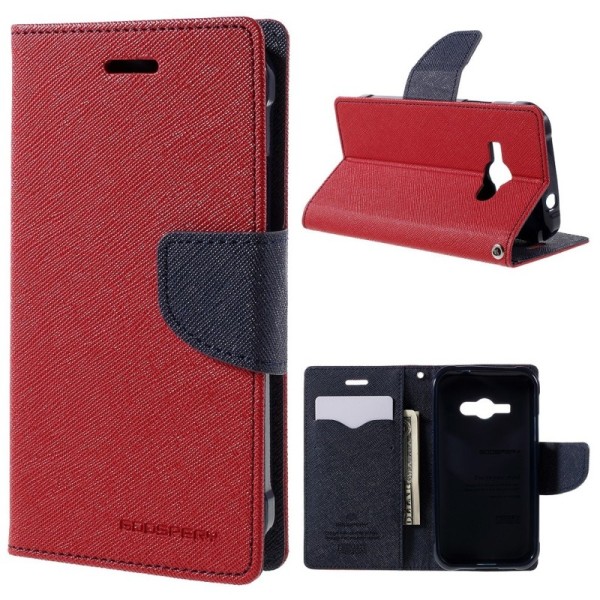 „Mercury“ atvērams maciņš - sarkans (Galaxy J1 Ace)