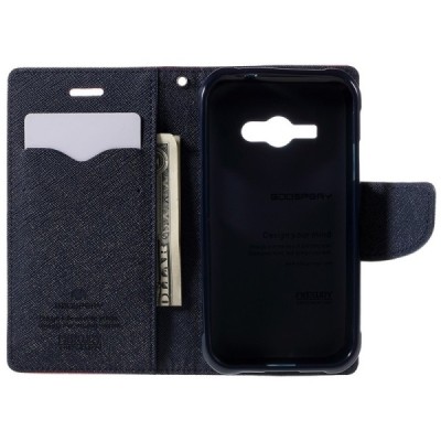 Samsung Galaxy J1 Ace (J110) Mercury atvērams sarkans maciņš (maks) / Vacins.lv