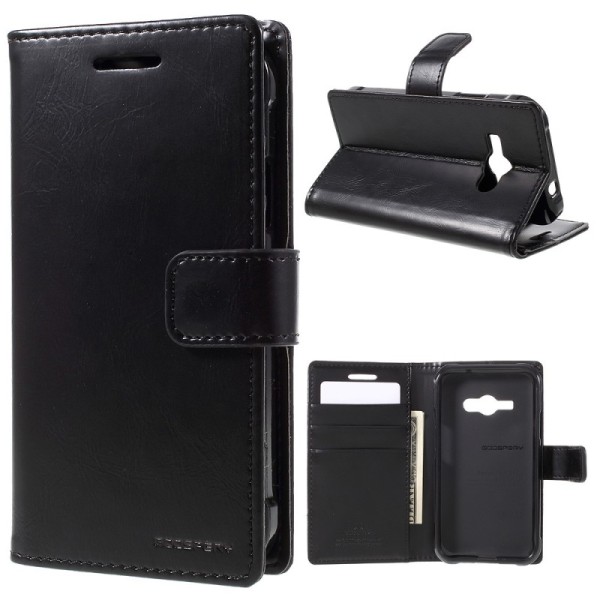 „Mercury“ Blue Moon atvērams maciņš - melns (Galaxy J1 Ace)