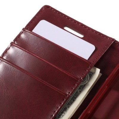 Mercury Blue Moon Samsung Galaxy J1 Ace (J110) atvērams bordo ādas maciņš / Vacins.lv