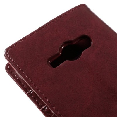 Mercury Blue Moon Samsung Galaxy J1 Ace (J110) atvērams bordo ādas maciņš / Vacins.lv