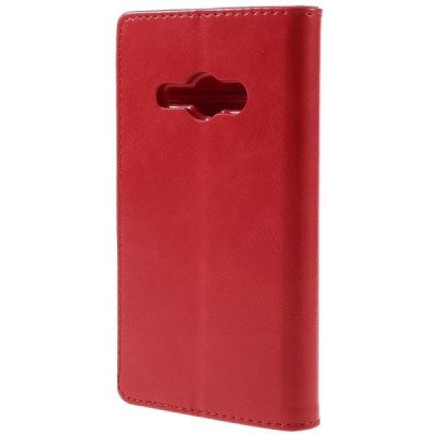 Mercury Blue Moon Samsung Galaxy J1 Ace (J110) atvērams sarkans ādas maciņš / Vacins.lv