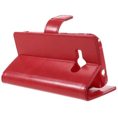 Mercury Blue Moon Samsung Galaxy J1 Ace (J110) atvērams sarkans ādas maciņš / Vacins.lv