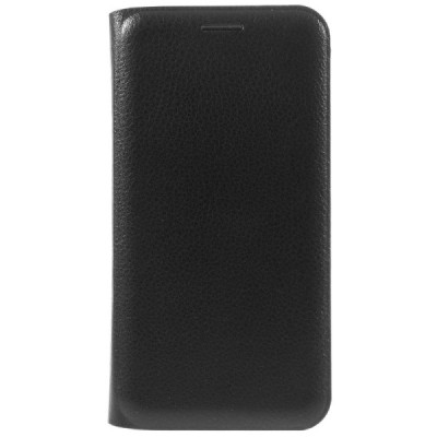 Samsung Galaxy J1 Ace (J110) melns atvēramais Smart Wallet ādas maciņš - maks / Vacins.lv
