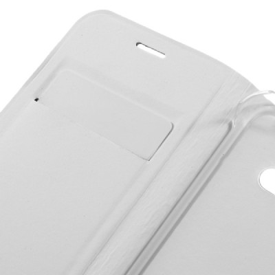 Samsung Galaxy J1 Ace (J110) balts atvēramais Smart Wallet ādas maciņš - maks / Vacins.lv