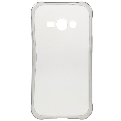 Samsung Galaxy J1 Ace (J100) dzidrs (caurspīdīgs) cieta silikona TPU pasaulē planākais pelēks apvalks / Vacins.lv