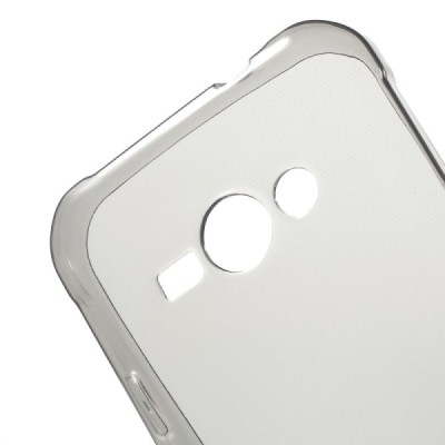 Samsung Galaxy J1 Ace (J100) dzidrs (caurspīdīgs) cieta silikona TPU pasaulē planākais pelēks apvalks / Vacins.lv