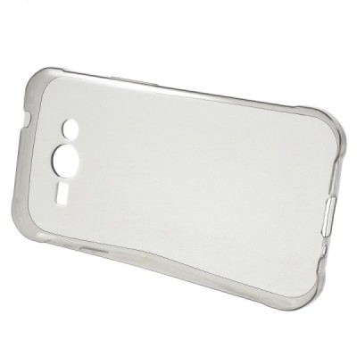 Samsung Galaxy J1 Ace (J100) dzidrs (caurspīdīgs) cieta silikona TPU pasaulē planākais pelēks apvalks / Vacins.lv