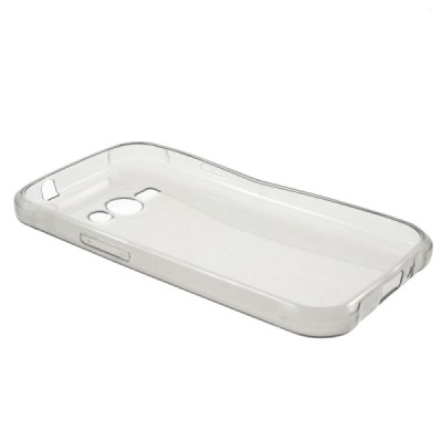 Samsung Galaxy J1 Ace (J100) dzidrs (caurspīdīgs) cieta silikona TPU pasaulē planākais pelēks apvalks / Vacins.lv