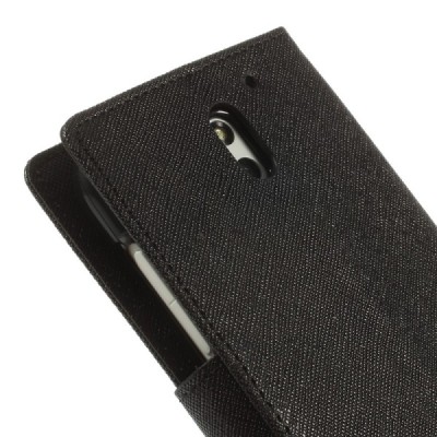 HTC Desire 610 Mercury juodas atverčiamas dėklas - piniginė / Priedai.lt