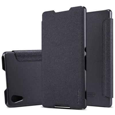 Sony Xperia Z3+ pilkas odinis atverčiamas Nillkin Sparkle dėklas / Priedai.lt