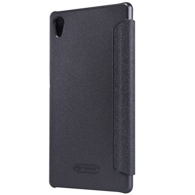 Sony Xperia Z3+ pilkas odinis atverčiamas Nillkin Sparkle dėklas / Priedai.lt